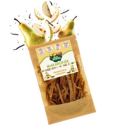 Przejdź do produktu Makarony gruszkowe z wanilią 35g gotowe do jedzenia