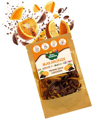 Przejdź do produktu Makaroniki kakaowo pomarańczowe 50g gotowe do jedzenia