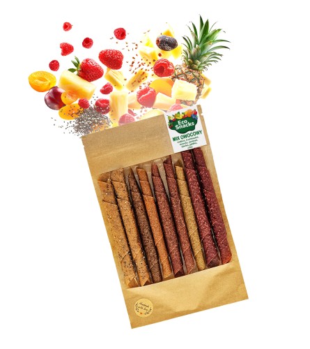 Przejdź do produktu Rollsy owocowe  MIX 5 smaków 100g z nasionami chia