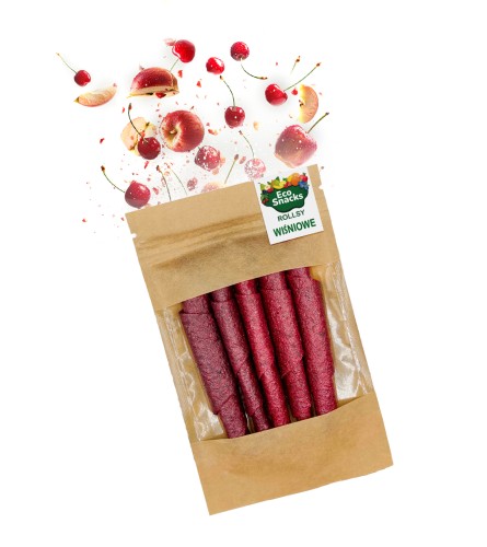 Przejdź do produktu Rollsy wiśniowe 50g naturalne źródło witamin, potasu, magnezu i żelaza